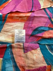 Nicole Miller New York Abstract Satin Maxi Dress Size XL V-Neck Spaghetti Strap