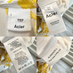 Auth ACLER Hourglass Embroidered Yellow Floral Mini Dress, Size 2