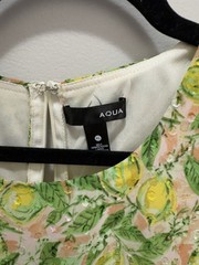 Aqua Clipdot Ruffle Lemon Print Dress Size XL NWT