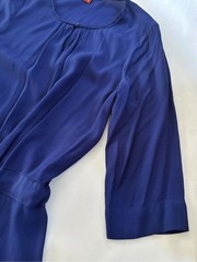 Comptoir des Cotonniers Blue Viscose Tie Waist Dress S French Chic Minimalist