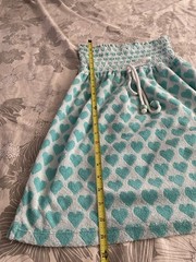 Y2k Juicy Couture Terry Cloth Mini Dress Baby Blue Hearts Tie Waist Strapless S