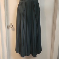 Lulus Green Solid Chiffon Pleated Ruffle V-Neck Tie-Strap Midi Dress XS