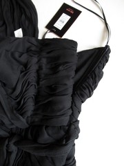 BNWT KATE MOSS TOPSHOP Black Chiffon One Shoulder Grecian Mini Dress UK Size 12