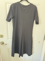 Isaac Mizrahi Live! Essentials Black Solid A-Line Dress V-Neck Short Knit S