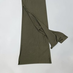 Timjan Designs Womens Olive Green Linen Nebula Maxi Dress High Side Slit Large