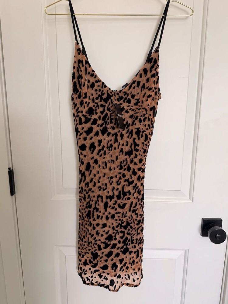 Leopard Print Velvet Burnout Mini Slip Dress