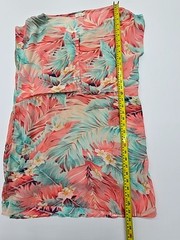 Mismash Women&rsquo;s Strapless Coral Teal Floral M Dress