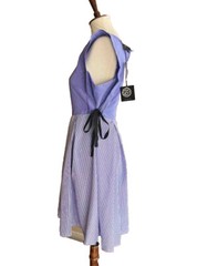 Bobeau Women&rsquo;s Sleeveless Blue Striped Dress with Side Bows Dress Size S