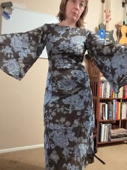 Free People Melrose Floral Bell Sleeve Backless Maxi Dress