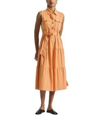 Derek Lam 10 Crosby Florence Sleeveless Shirt Dress ~ Papaya ~ Women&rsquo;s 12