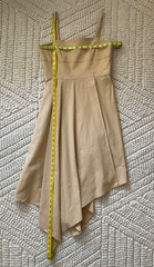 $550 A.L.C. Women&rsquo;s Beige Linen Blend Verona Asymmetric-Hem Midi Dress Size 8