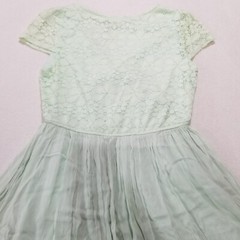 NWT Bow + Arrow Green V Neck Dress Lace Buttons Lined Medium 033