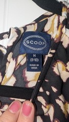 Scoop Black White Yellow Floral Chiffon Crew Neck Cap Sleeve Mini Dress M
