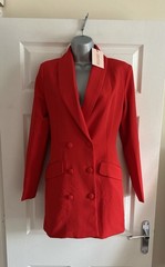 Missguided NEW Red Blazer Dress – Double Breasted – Size 4 – BNWT £55