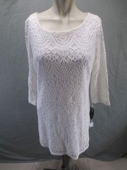 NWT Ronni Nicole Size 10 Women White Lace Cotton Blend Beauty Feminine Dress 452