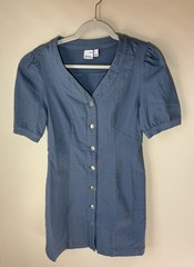Vero Moda Puff Sleeve Mini Dress Coquette Cottagecore European Summer Blue Dress