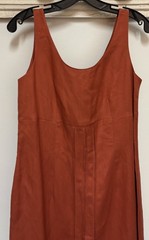 Vtg Newport News Linen Blend Rust women’s maxi sleeveless dress Small Hong Kong