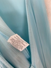Womens Sheer Blue Open Back Maxi Cover Up Dress Size Medium Beachy Resort Chic
