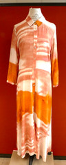 Anthropologie Dolan Women&rsquo;s Maxi Shirt Dress size 14 orange pink white