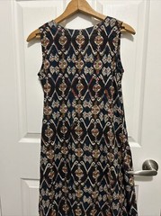 Fabindia Navy Blue & Beige Printed Wrap Tunic Size XS New Blue Orange