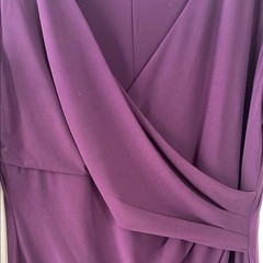 NWT Lauren Ralph Lauren Cleora Deep Plum Faux-Wrap Dress