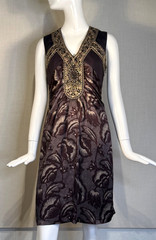 ETRO Silk Wool Knee Length Cocktail Dress IT44 US8 M, Beaded & Sequin Accents