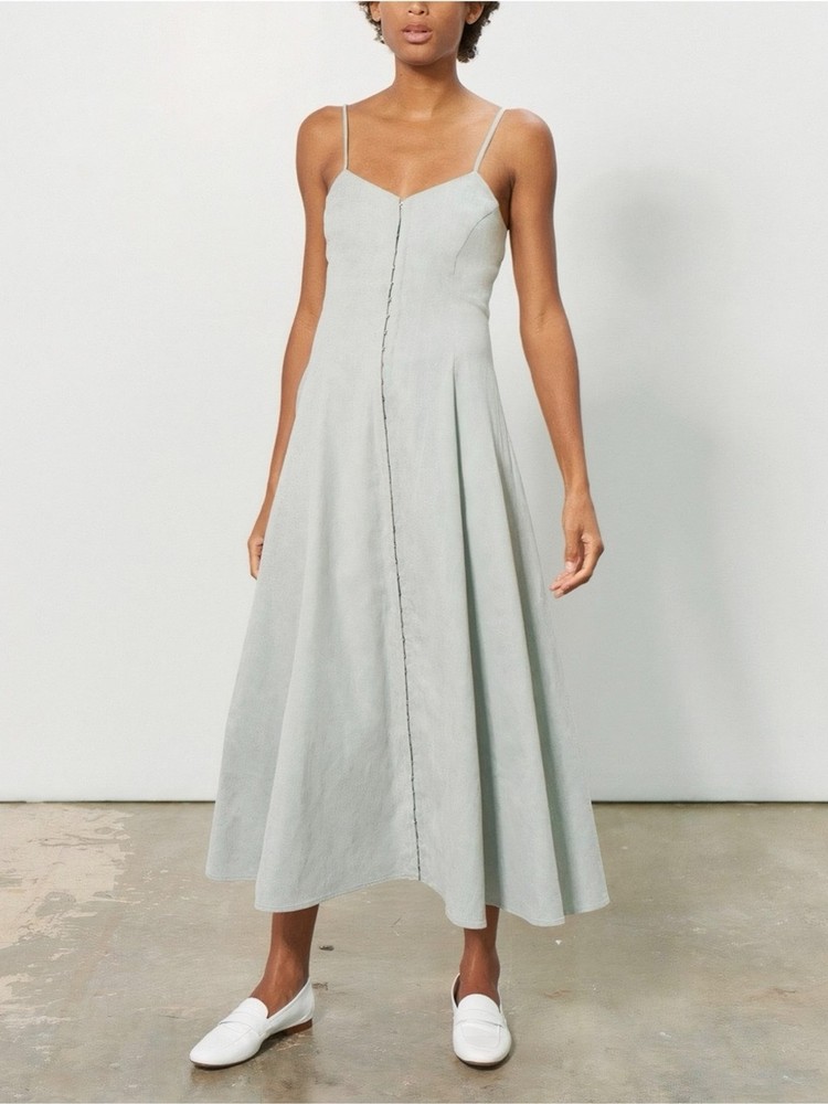 Mara Hoffman Midi Sleeveless Cotton-Hemp Blend Robyn Dress