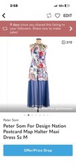 Peter Som For Design Nation Long Dress Womens Size M Postcard Halter Resort