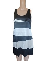 Karlie Womens Sleeveless Silk Sheath Pencil Dress Ruffled Sleeves Size Small