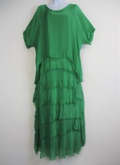 Ladies Lagenlook 100% Silk All in One Summer Dress & Top One Size:Regular