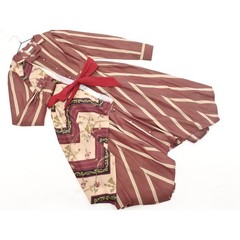 axes femme Scarf Panel Stripe Shirt Dress Bordeaux F Size Japan Knee-Length
