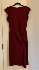 Miusol Women’s Red Ruffled Sleeve Dress, M