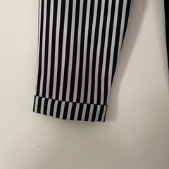 NWT Collectif Zelda Pencil Dress 6 Black White Striped Belted Retro Halloween