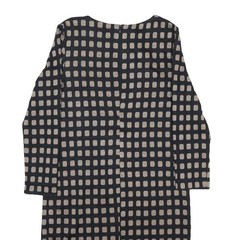 PHASE EIGHT Womens Black & Beige Patterned Day Dress Acrylic Blend Long Sleeve