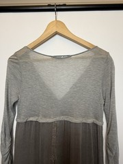 LA FEE MARABOUTEE Size UK 12 Grey Silk Mix Dress Boho Lagenlook V Neck Layered