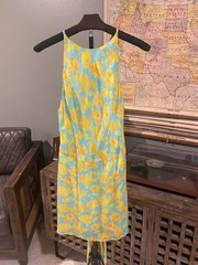 Amanda Uprichard Selah Floral Print Tie Waist Minidress