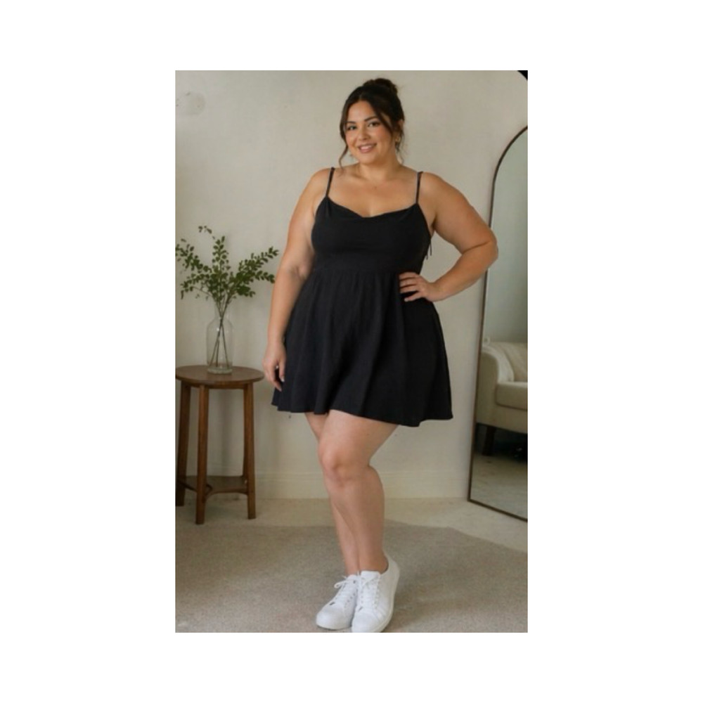 OLD NAVY Womens Dress XXL Black Mini Fit Flare Summer Beach Casual