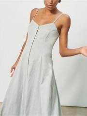 Mara Hoffman Midi Sleeveless Cotton-Hemp Blend Robyn Dress