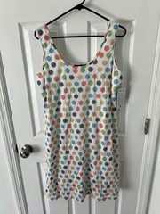 Tango Mango White Polka Dot Tank Short Dress Size XL NWT