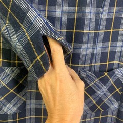LAURA ASHLEY Dress 8 Shift Plaid Navy Checked Wool Front Pockets Keyhole Closure