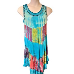 LADIES……Size One Size Fits Most……SHORELINE…..Boho Tie Dye Style Dress….New