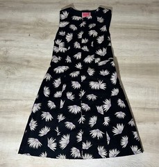 Kate Spade Womens Dress Black Floral 4 Falling Flowers Pique Cotton Sleeveless