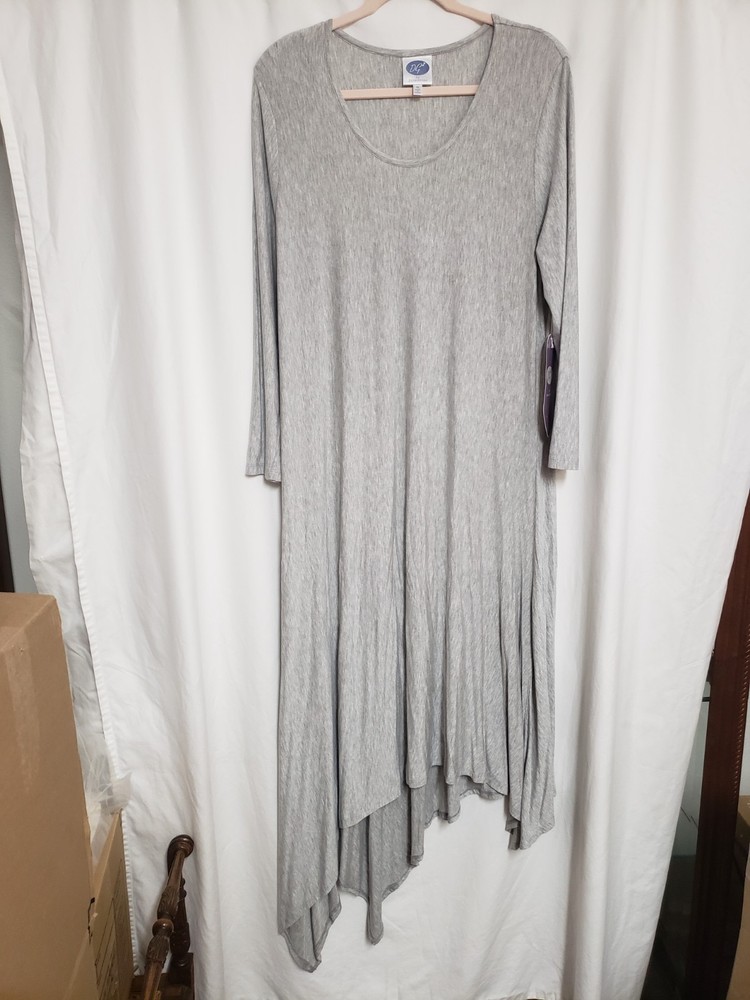 Diane Gilman Asymmetrical Hem Long Sleeve Dress Size XL