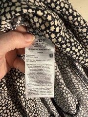 Jacqueline De Yong Dress Womens 8 Black Floral Maxi Shirt Dress Belted Viscose