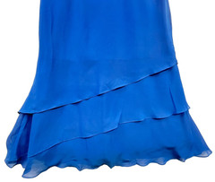Lavetir Womens Sleeveless Tiered Chiffon Midi Formal Dress Size 12 Royal Blue