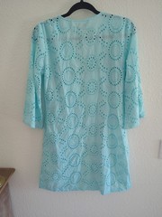 Boston proper White Eyelet embellished Tunic Tassle Cotton Dress Size Small New