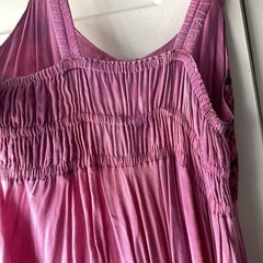 Boho Indie Festival Tank Sun Dress Small Asymmetric Hem Tie Lace Up Front Dye