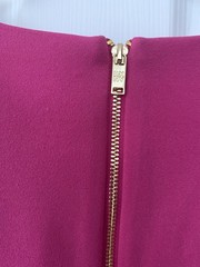 NWT DKNY Shift Dress: Pink, Crewneck, Short Puff Sleeves with Golden Buttons, 8