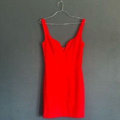 EXPRESS MINI BODYCON DRESS RED SIZE 4 95% POLYESTER 5% SPANDEX