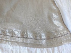 C&C California Shimmery 100% Linen Mini Tank Artesian Dress Small Embroidered